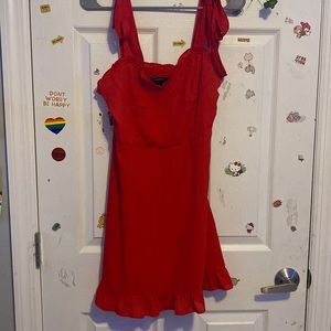 red mini dress